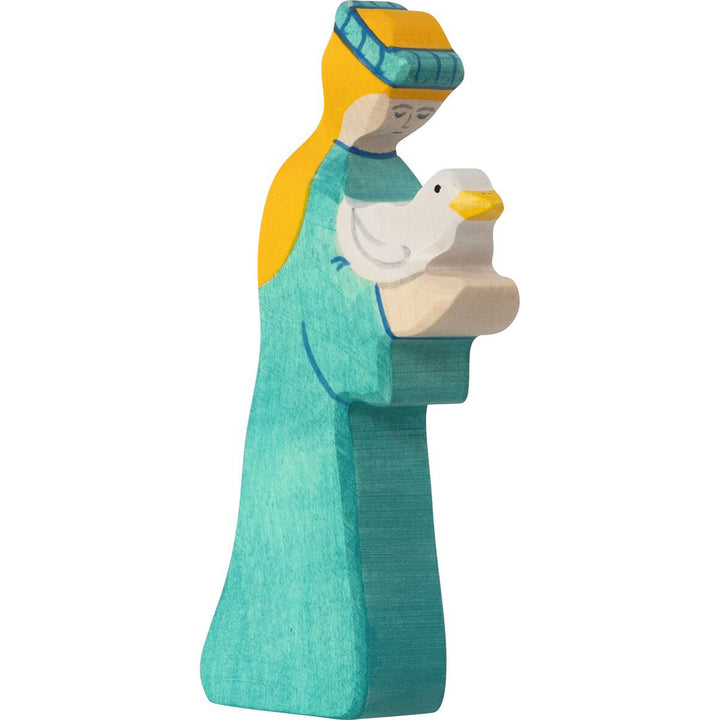 Holztiger woman with dove