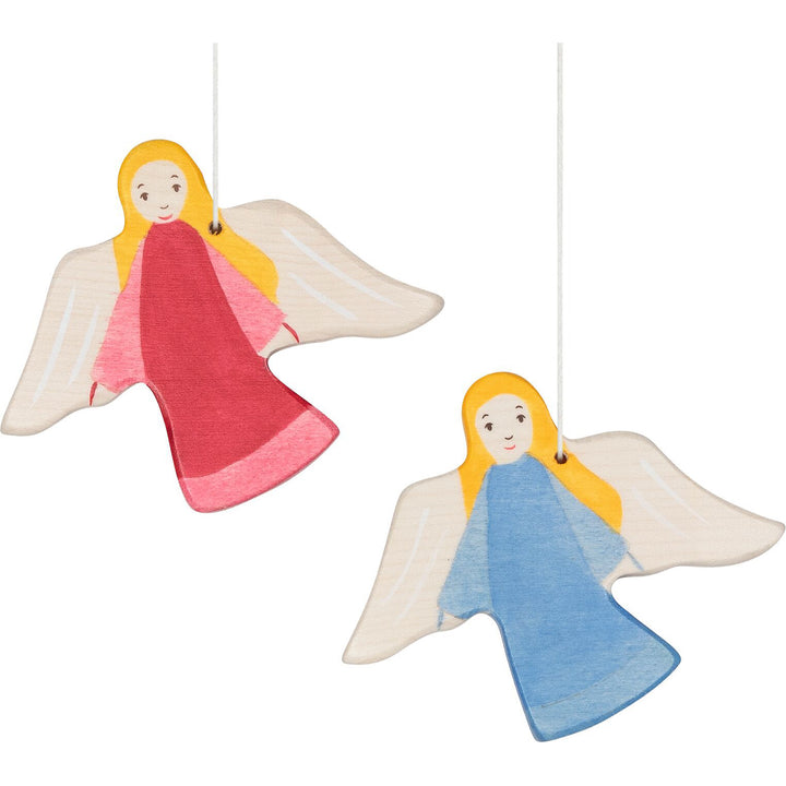 Holztiger angel ornaments, set of 6