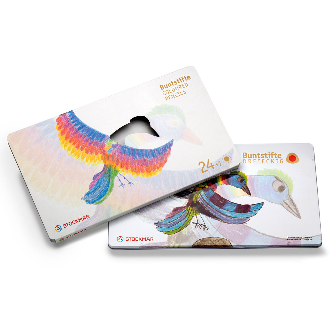Stockmar 24+1 coloured triangular pencils in a tin (special order)