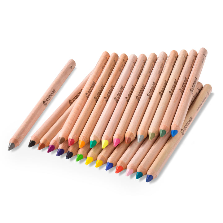 Stockmar 24+1 coloured triangular pencils in a tin (special order)