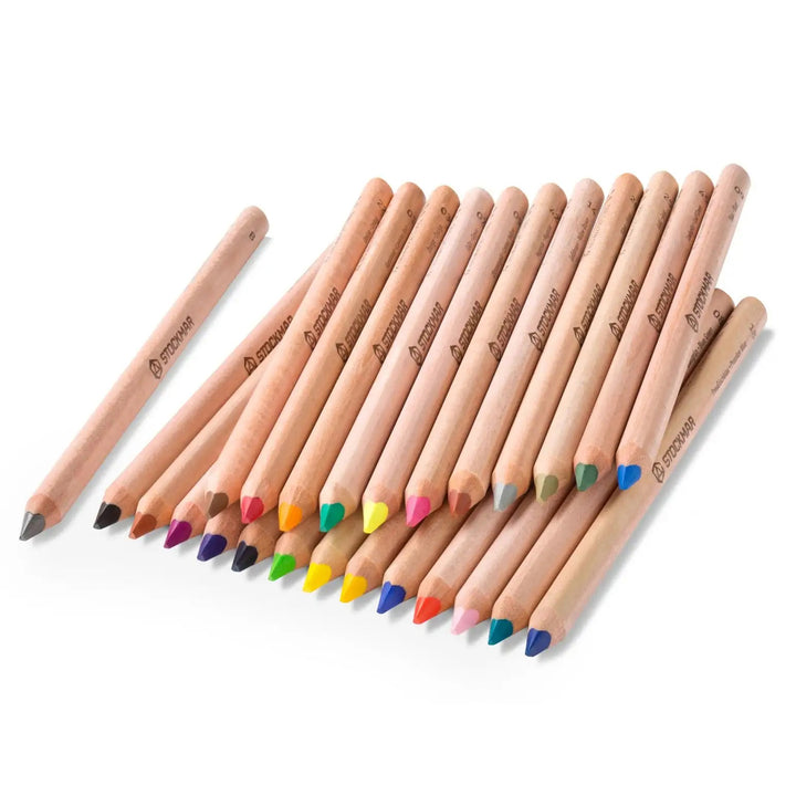 Stockmar 24+1 coloured triangular pencils in a tin (special order)