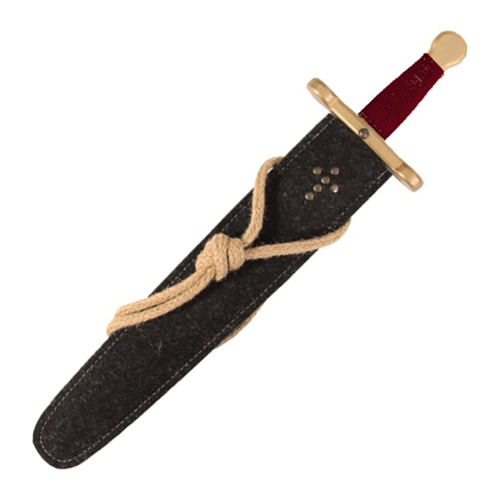 silver splendor sword with black wool felt sheath