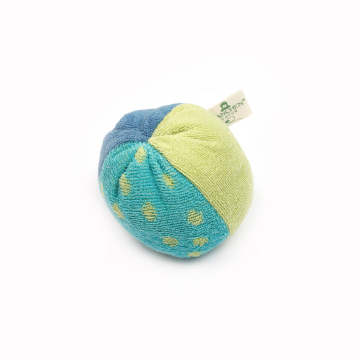 organic cotton terry & wool small ball, blue-green