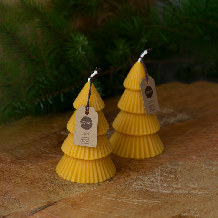 Dipam beeswax Christmas tree candle