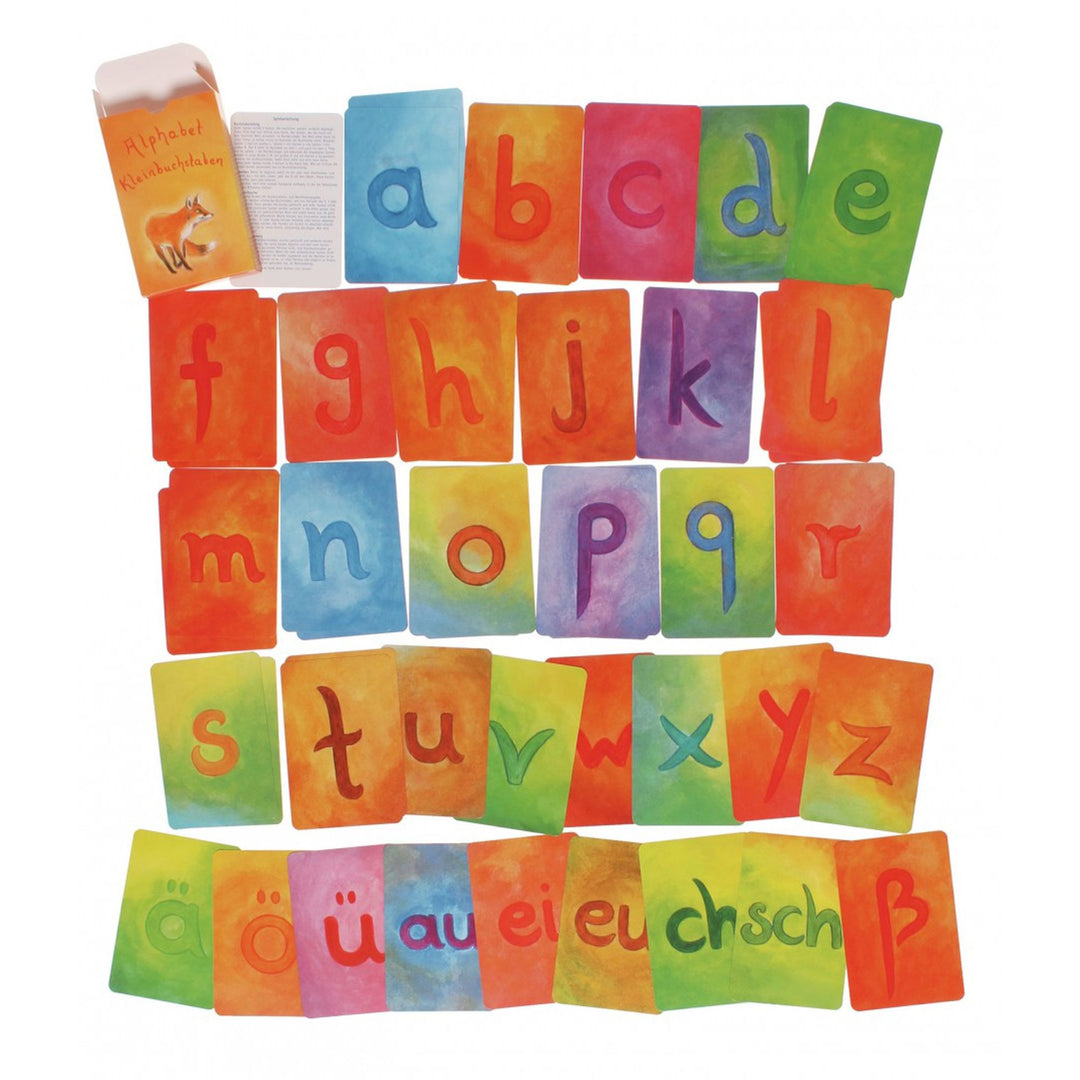 lower case alphabet watercolour cards