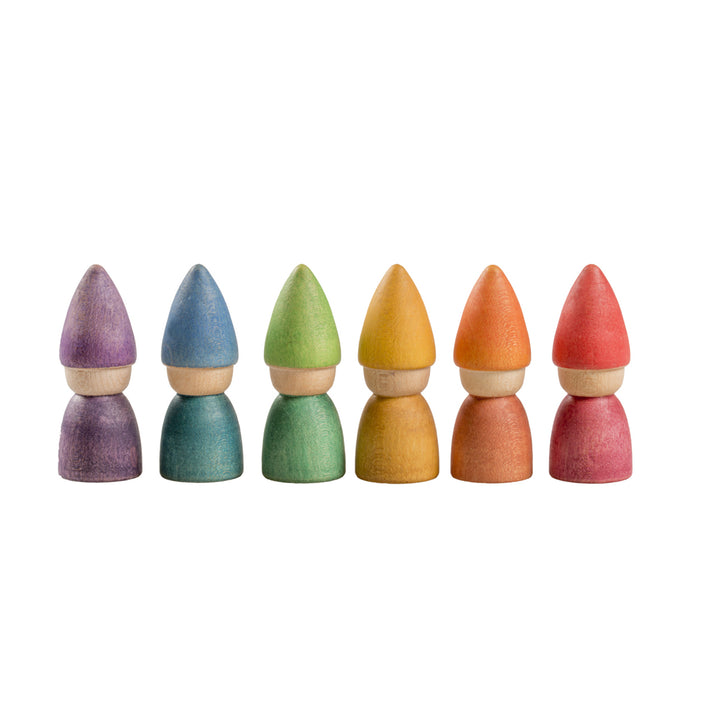Grapat rainbow tomtens, 6 pcs