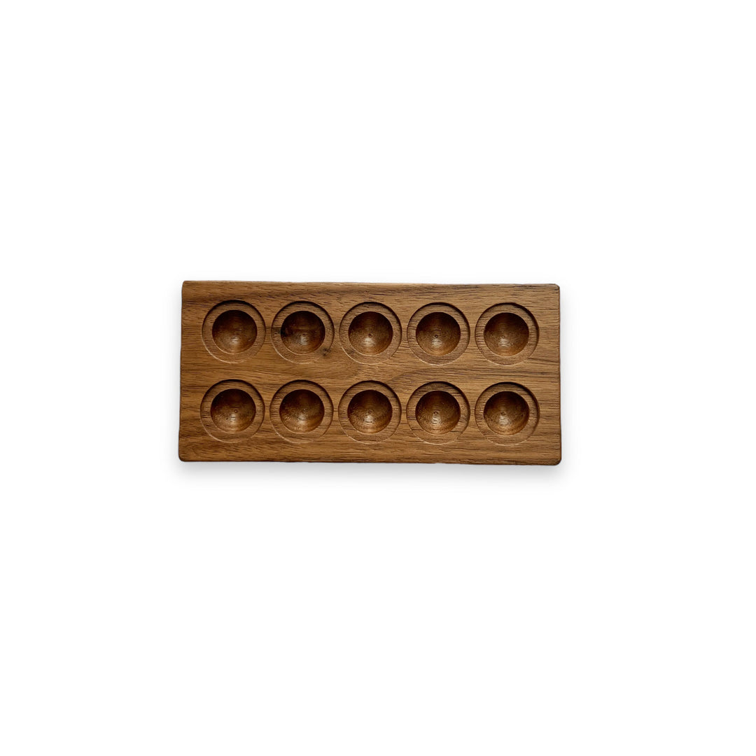 ten frame, walnut