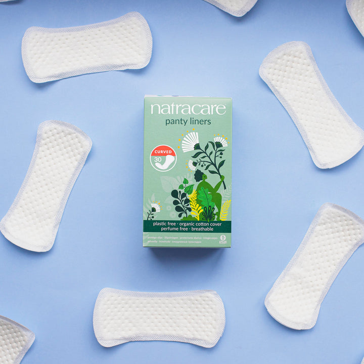 NatraCare Organic Cotton Curved Panty Liners, 30