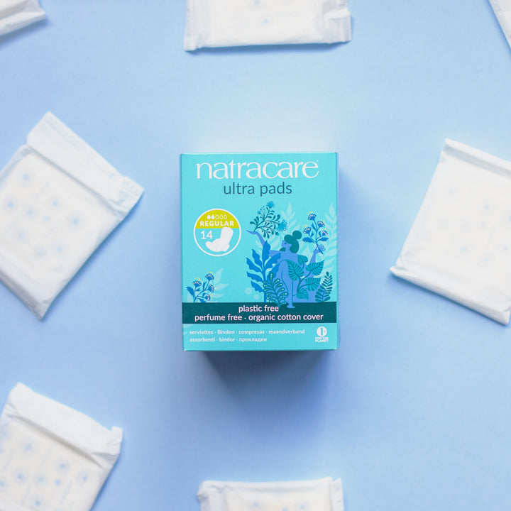 NatraCare Organic Cotton Ultra Pads with Wings, Regular 14 ct
