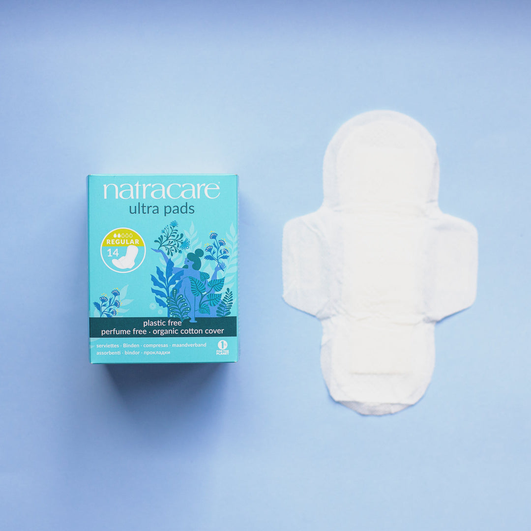 NatraCare Organic Cotton Ultra Pads with Wings, Regular 14 ct