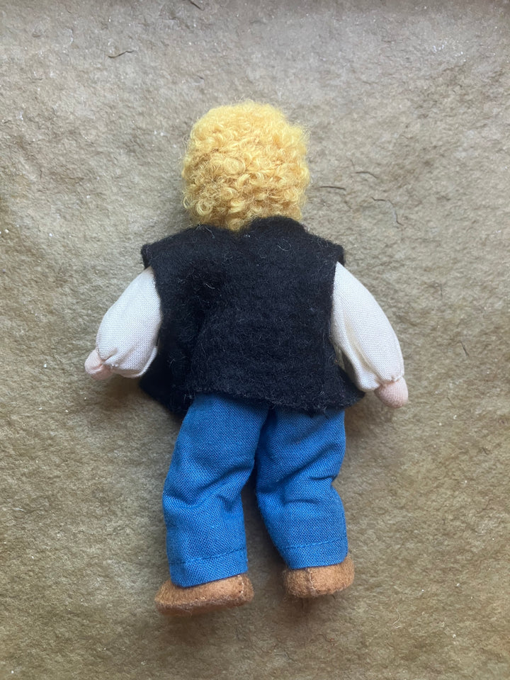 Grimm's dollhouse doll, blonde with pants (gently played)