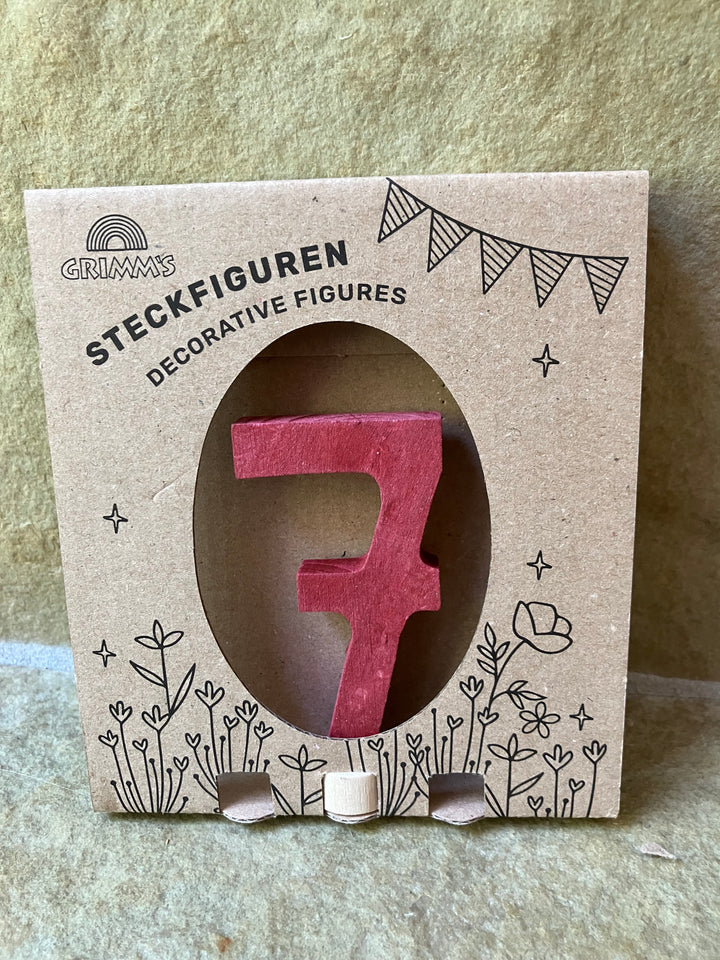 modern number 7 burgundy ornament for birthday ring (seconds)