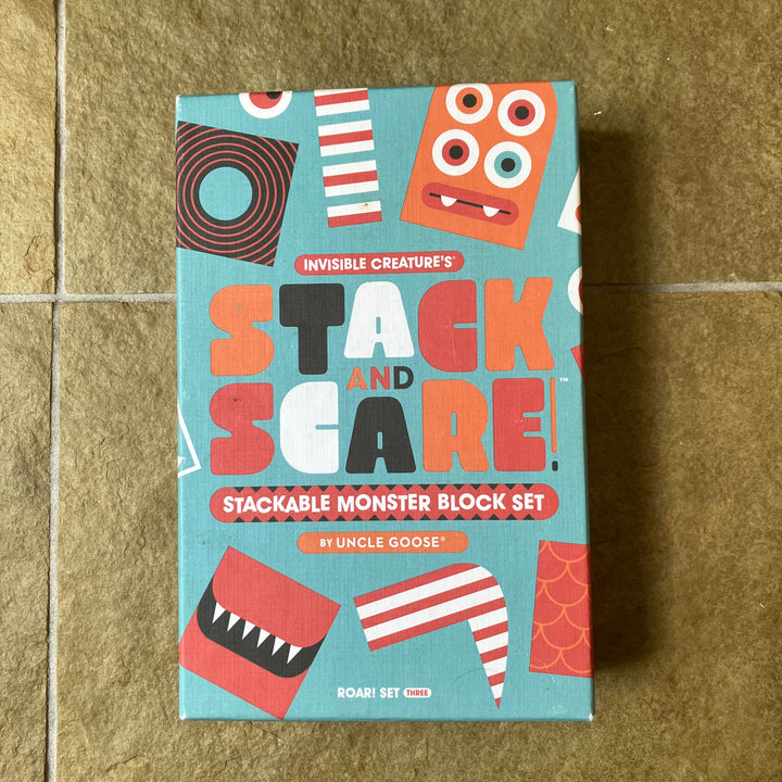 Uncle Goose Stack and Scare Monster Blocks, Set Three ROAR! (Retired, secondhand)