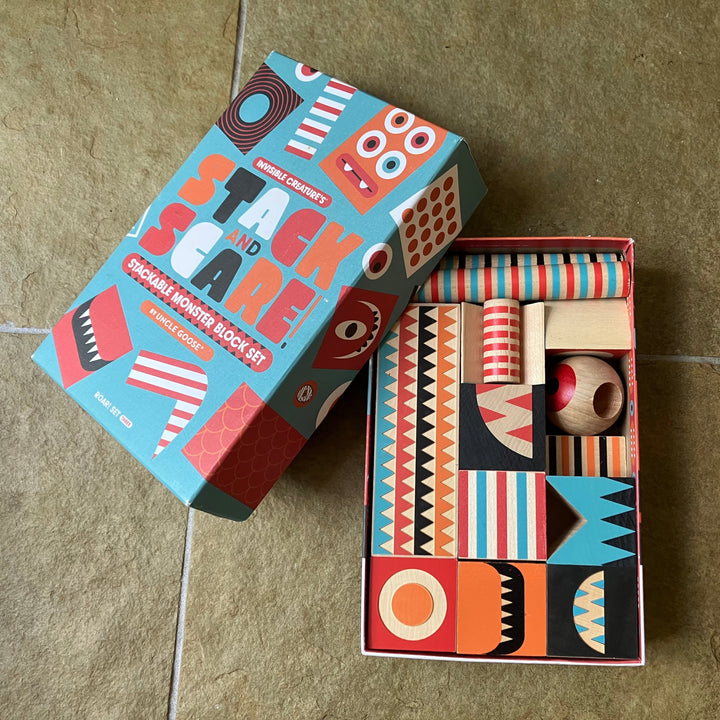Uncle Goose Stack and Scare Monster Blocks, Set Three ROAR! (Retired, secondhand)