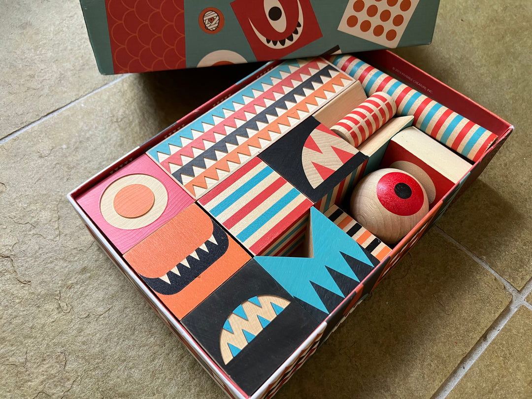 Uncle Goose Stack and Scare Monster Blocks, Set Three ROAR! (Retired, secondhand)