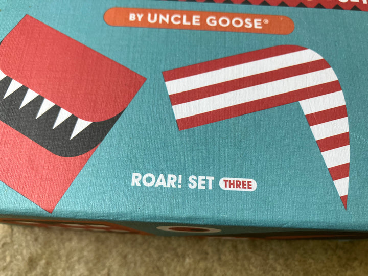 Uncle Goose Stack and Scare Monster Blocks, Set Three ROAR! (Retired, secondhand)