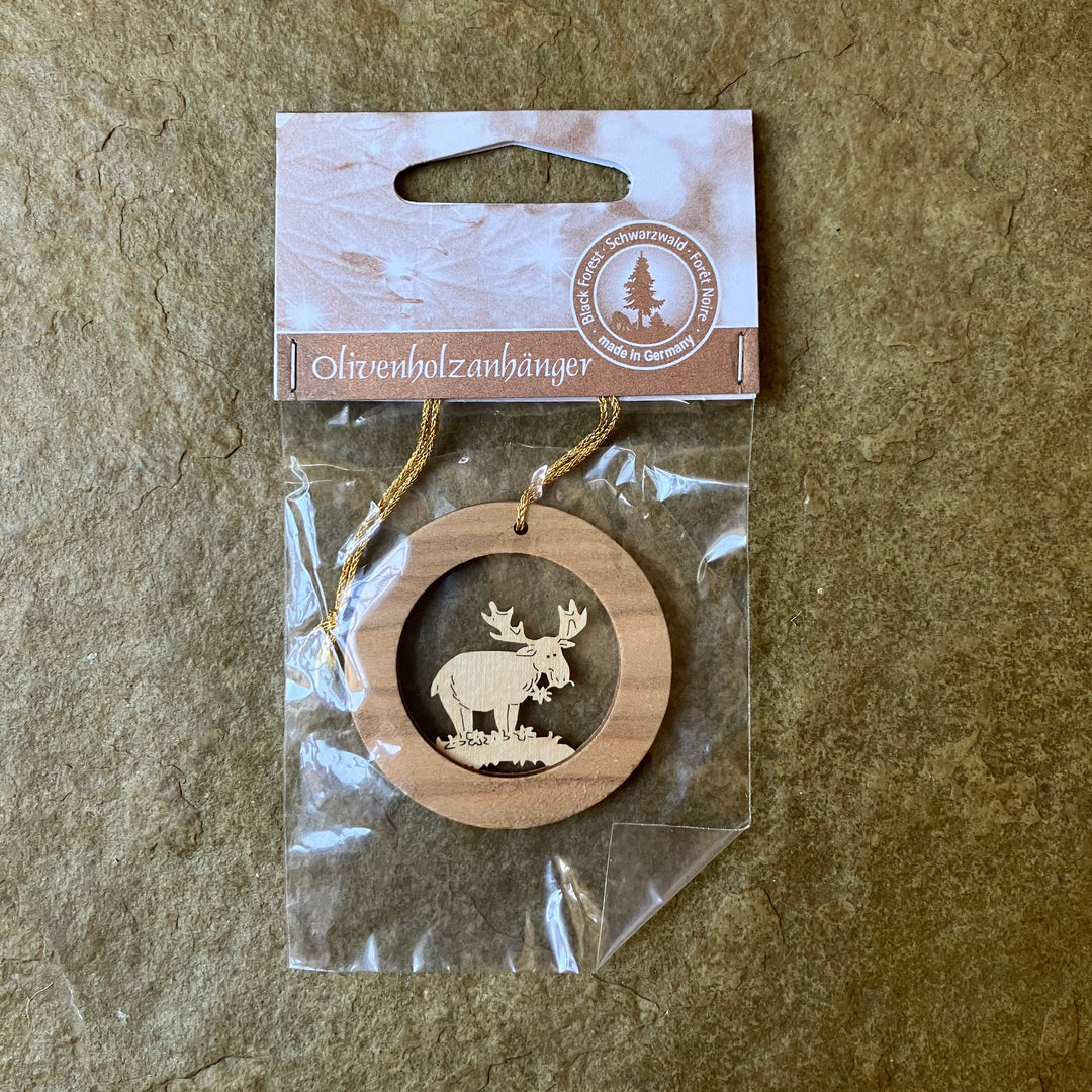 moose cut out holiday ornament