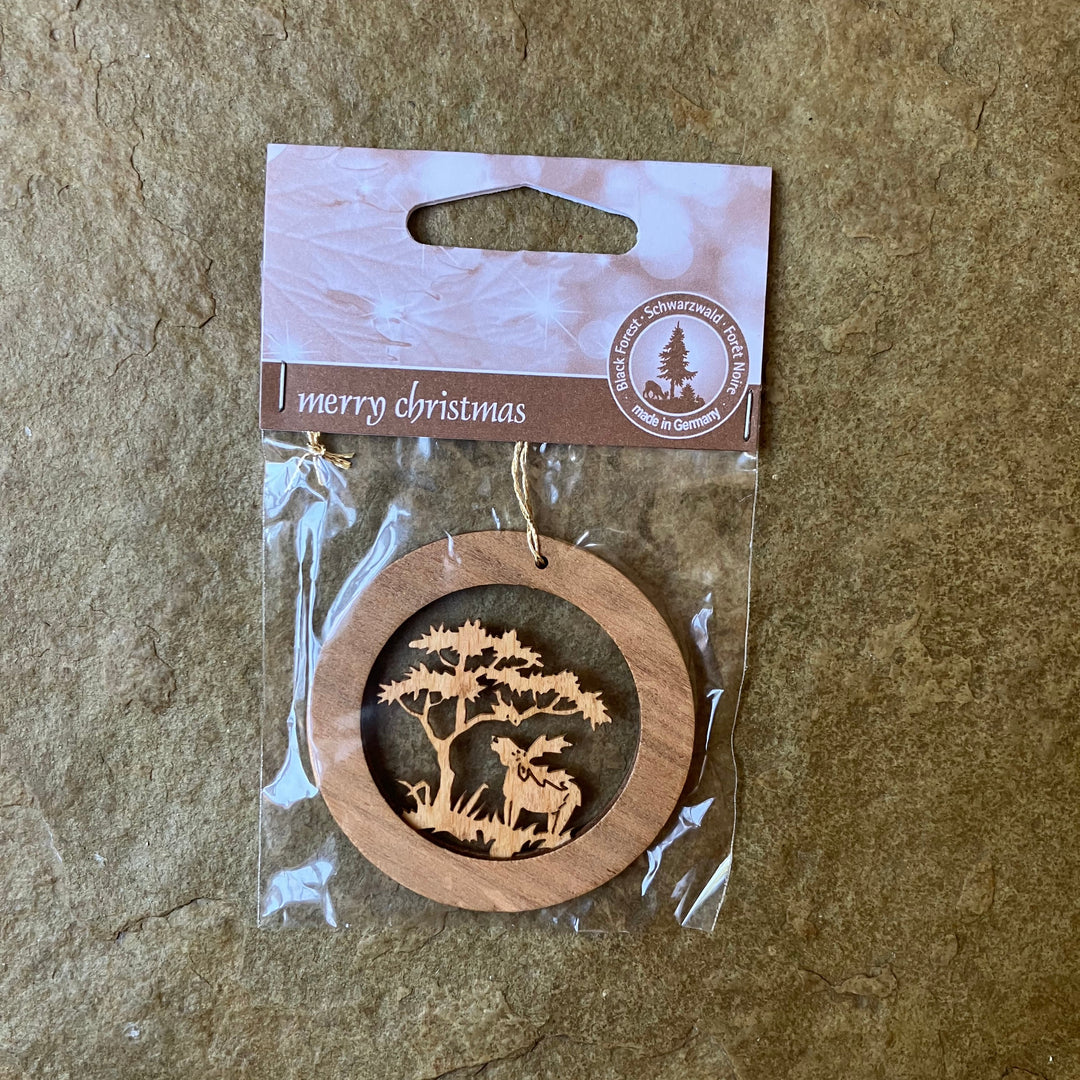 moose &amp; tree cut-out holiday ornament