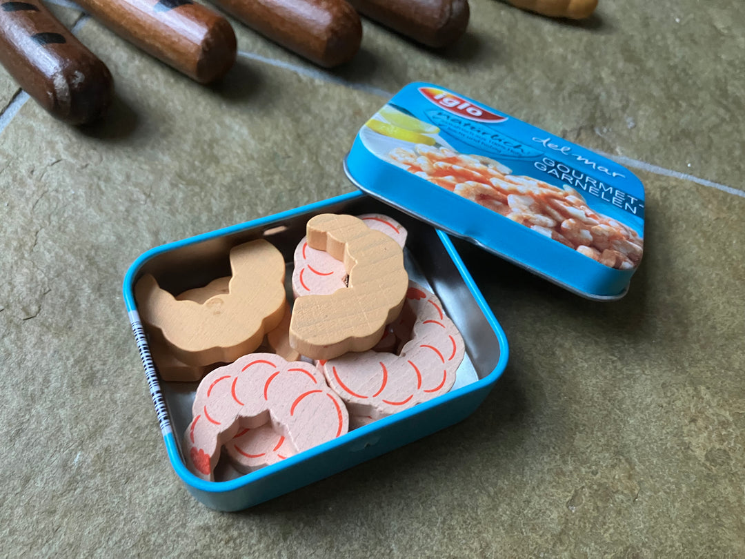 shrimp in a tin (secondhand)