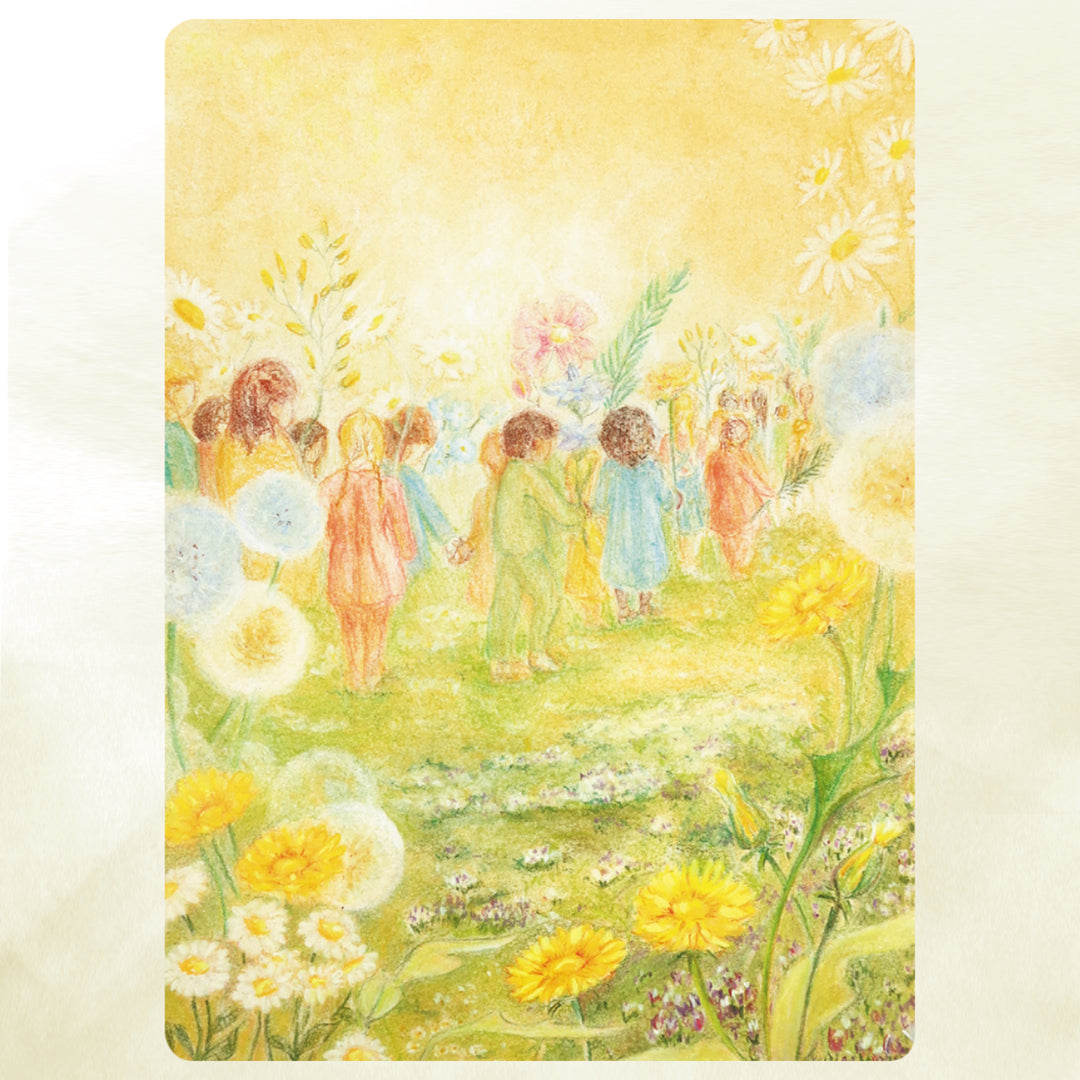 Awake! chalk drawing postcard