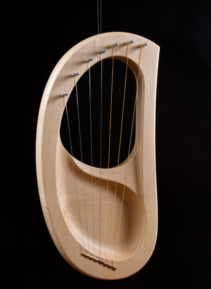AURIS AMS Pentatonic Children's Wooden lyre instrument on a black background