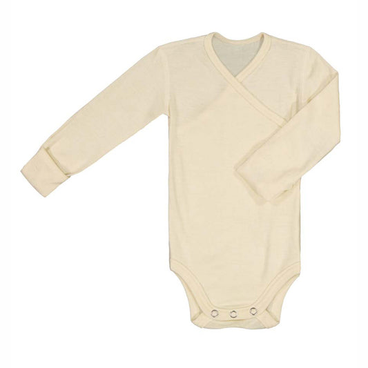 silkwool blend long-sleeved baby bodysuit