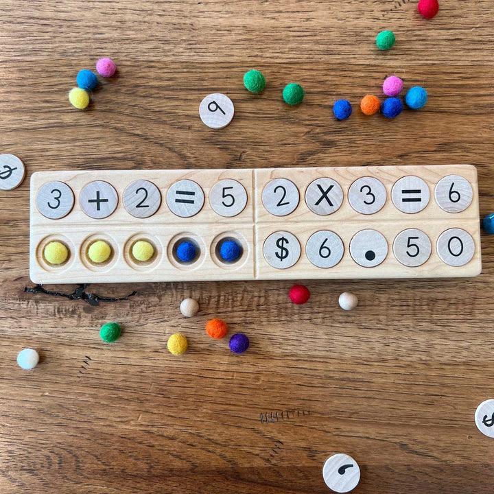 Symbols coins with pegs for hundred board