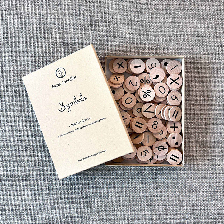 Symbols coins with pegs for hundred board