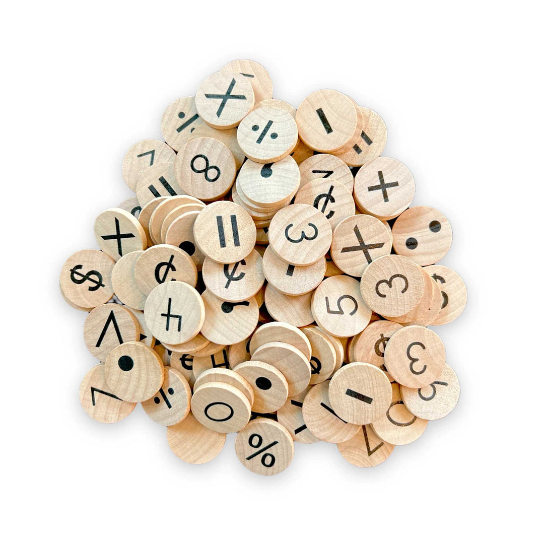 Symbols coins with pegs for hundred board