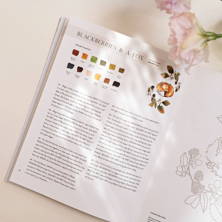 Flowers, Feathers &amp; Animal Friends Watercolor Workbook