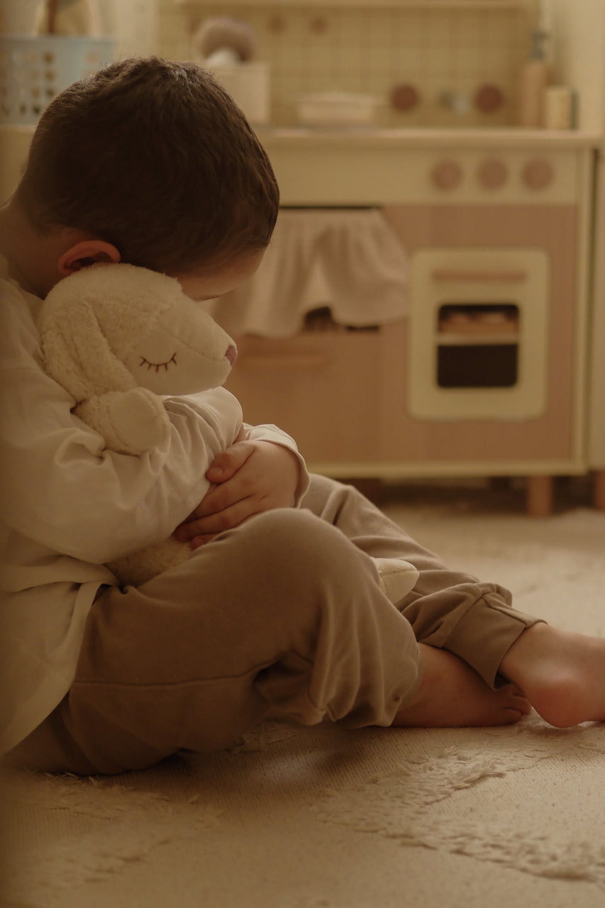 cuddly white sheep with warming inlet