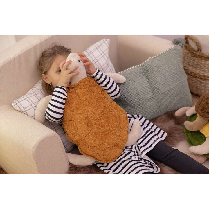 cuddly rust brown turtle with warming inlet