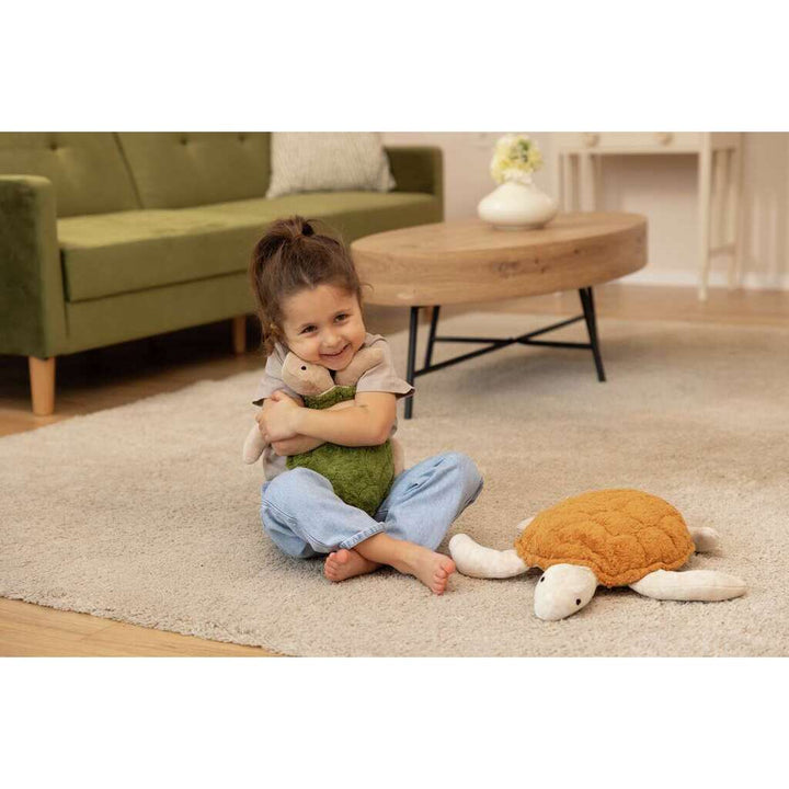 cuddly green turtle with warming inlet