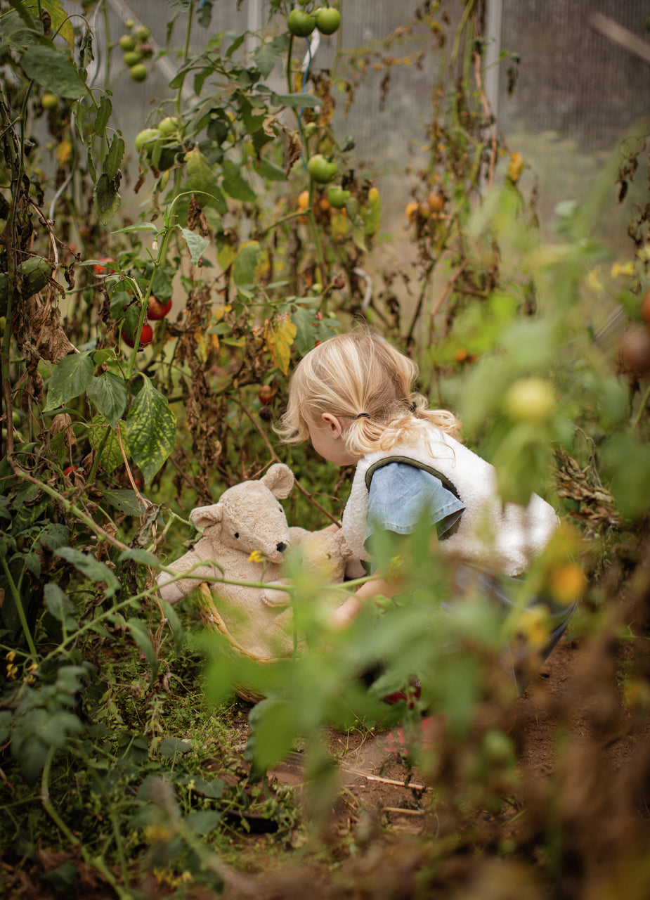 cuddly bear, linen, with warming inlet
