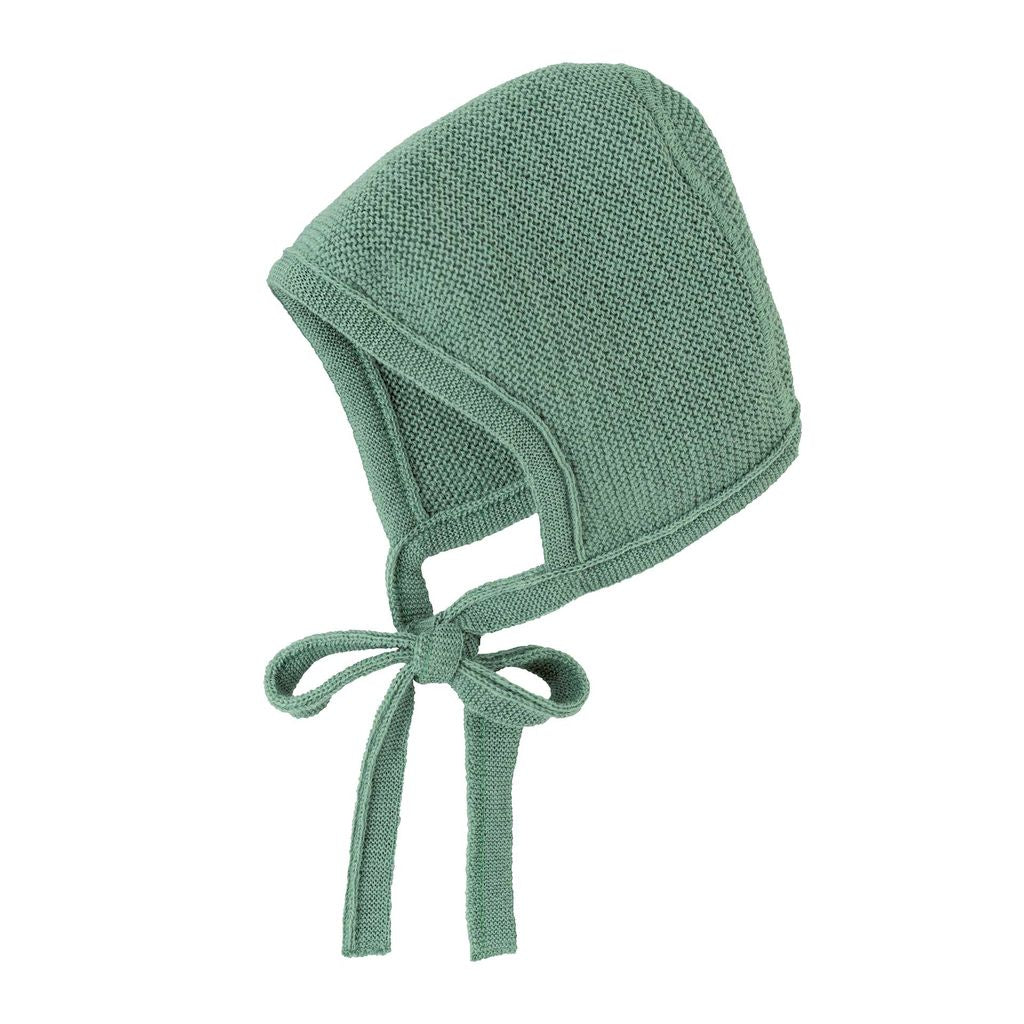 Disana knit baby bonnet
