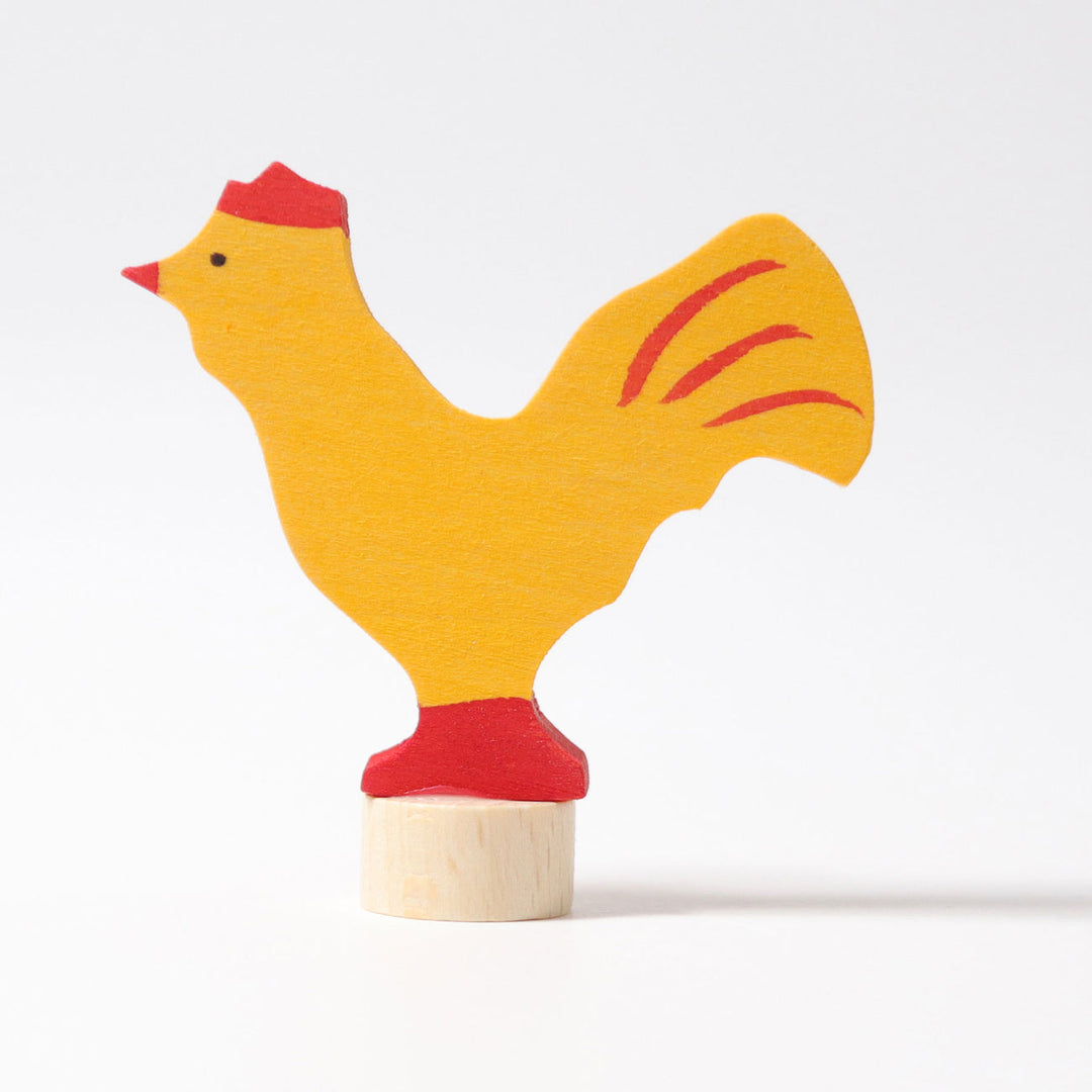 yellow rooster ornament for birthday ring