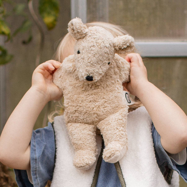 cuddly bear, linen, with warming inlet