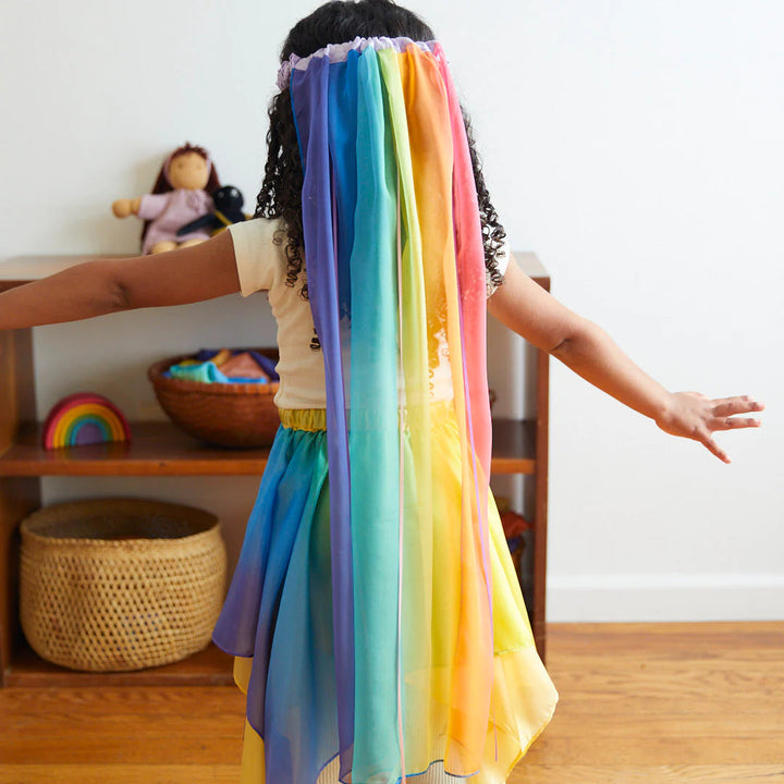 silk rainbow veil