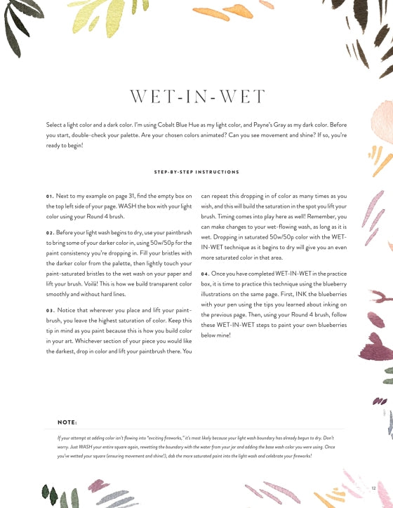 Café in Bloom Watercolor Workbook