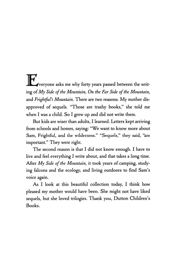 My Side of the Mountain Trilogy