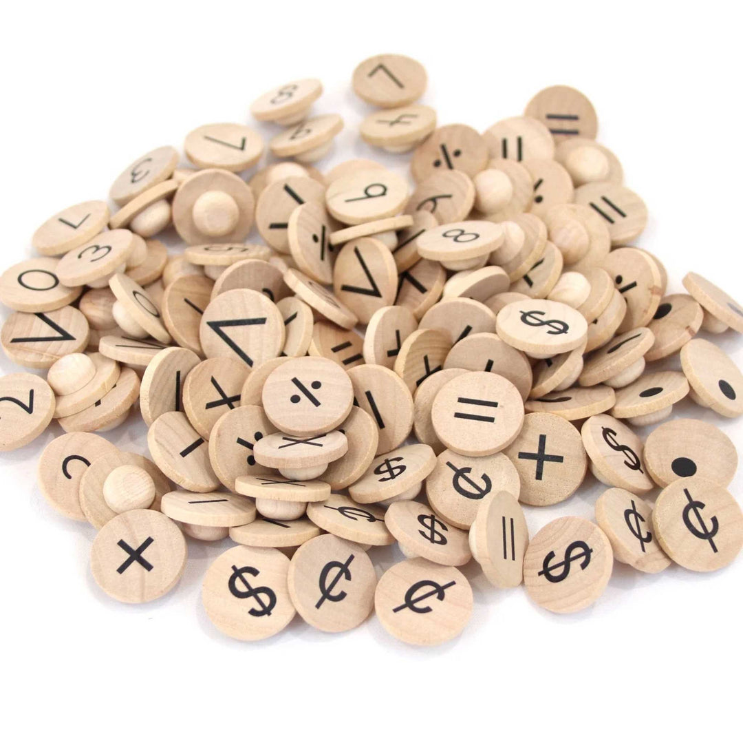 Symbols coins with pegs for hundred board