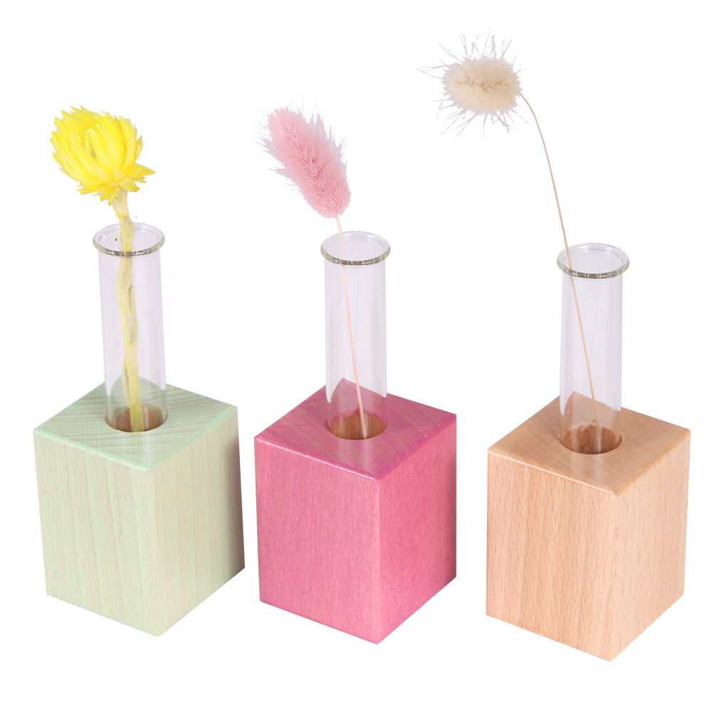 wooden cube vases