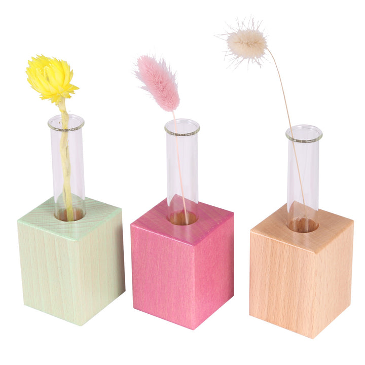 wooden cube vases