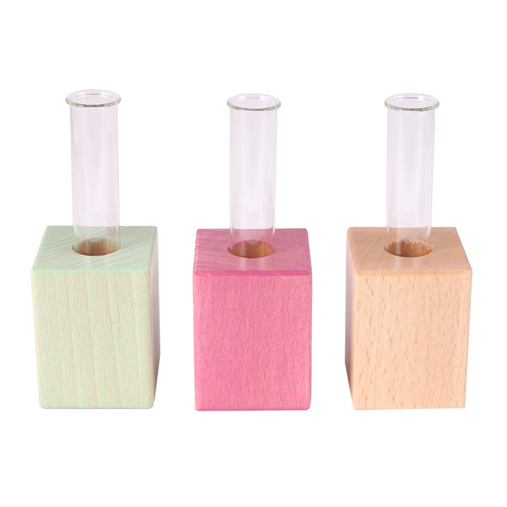 wooden cube vases