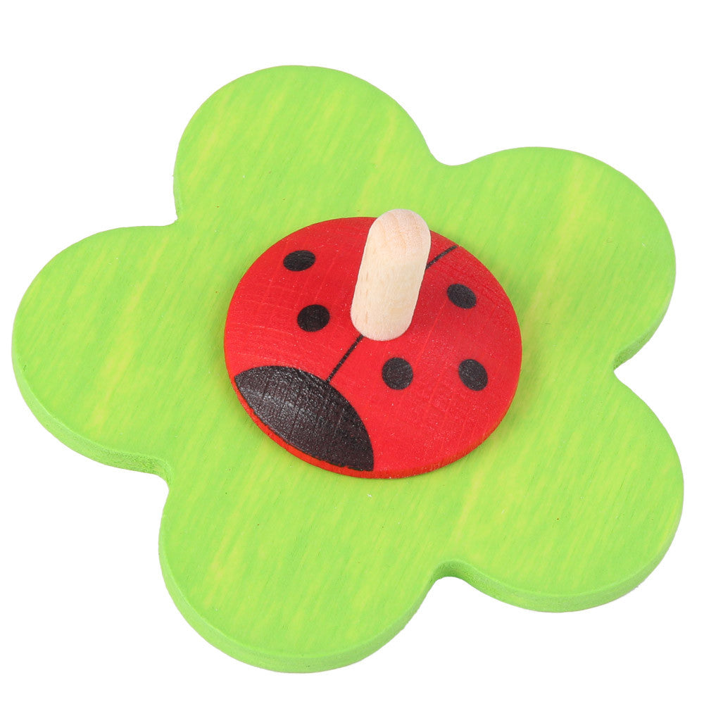 ladybug on leaf spinning top