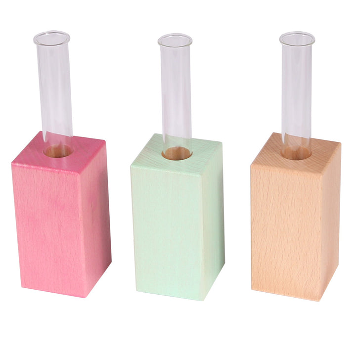wooden cube vases