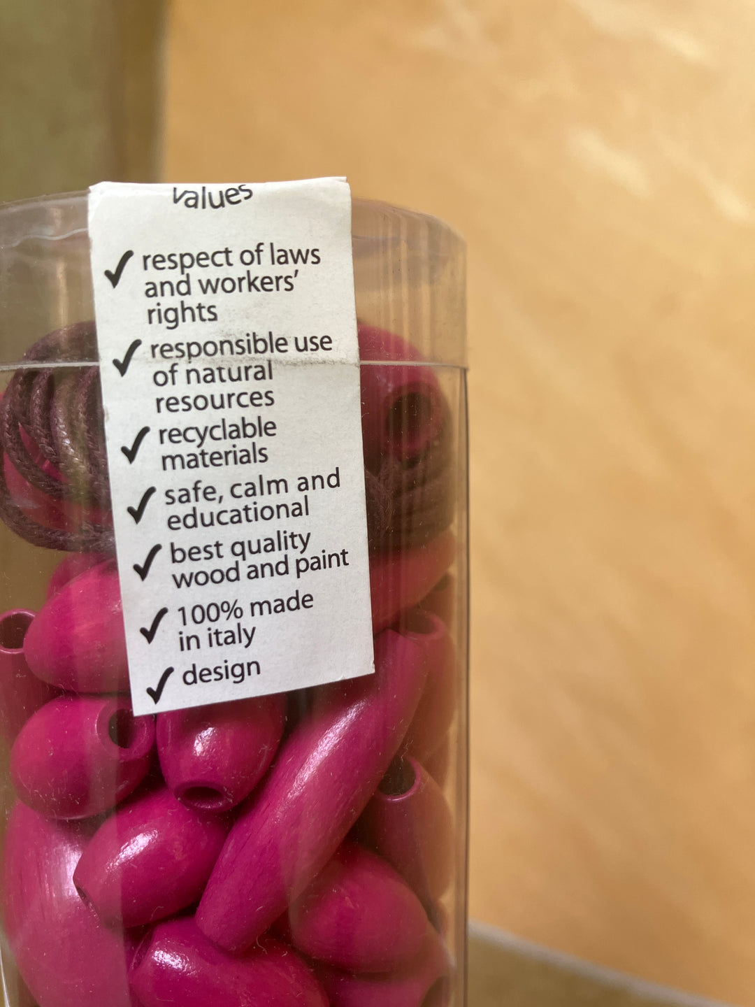 70 pink wooden beads