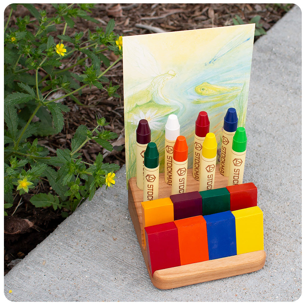 Camden Rose cherry wood crayon holder