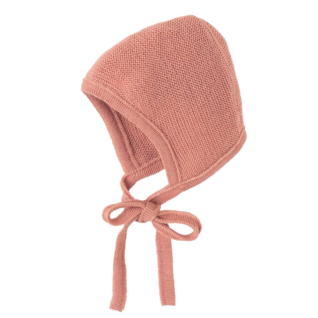Disana knit baby bonnet