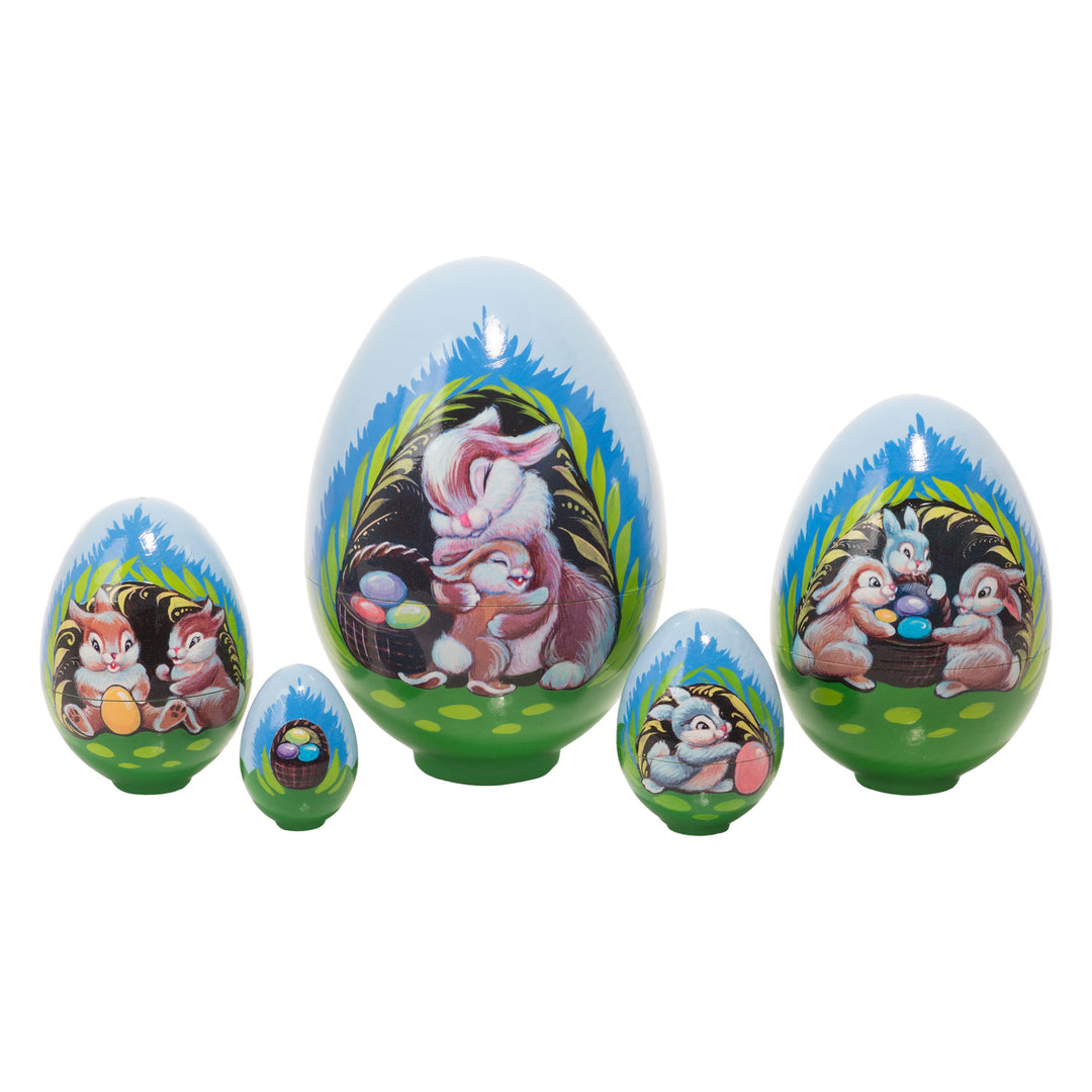 Rabbit Bungalow Nesting Easter Eggs 5pc./5"